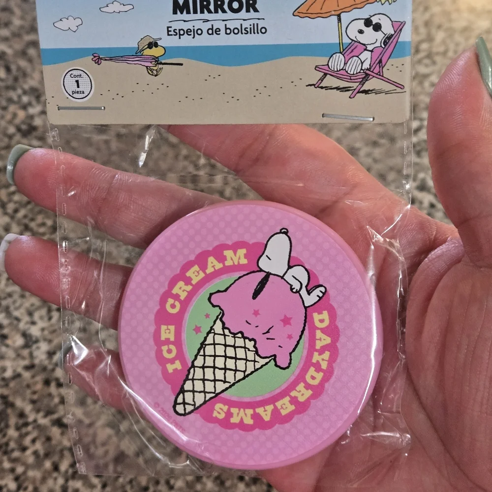 Peanuts Snoopy Compact Mirror - Choose Pink, Orange, Or Blue